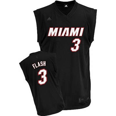  NBA Miami Heat 3 Dwyane Wade Black Road Flash Fashion Swingman Jersey